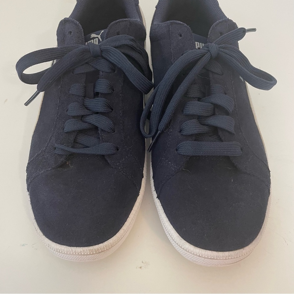 Puma Navy Blue & White Suede Sneakers Men’s Size 9 - Picture 4 of 7